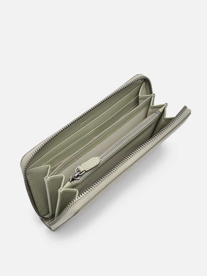 Pedro Oliver Leather Long Men Wallets Olive | Q9Q-2124