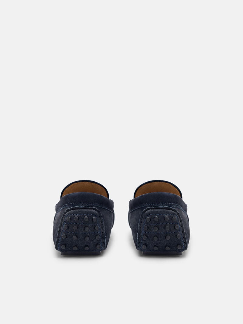 Pedro Oliver Nubuck Men Moccasins Navy | Q9Q-2139
