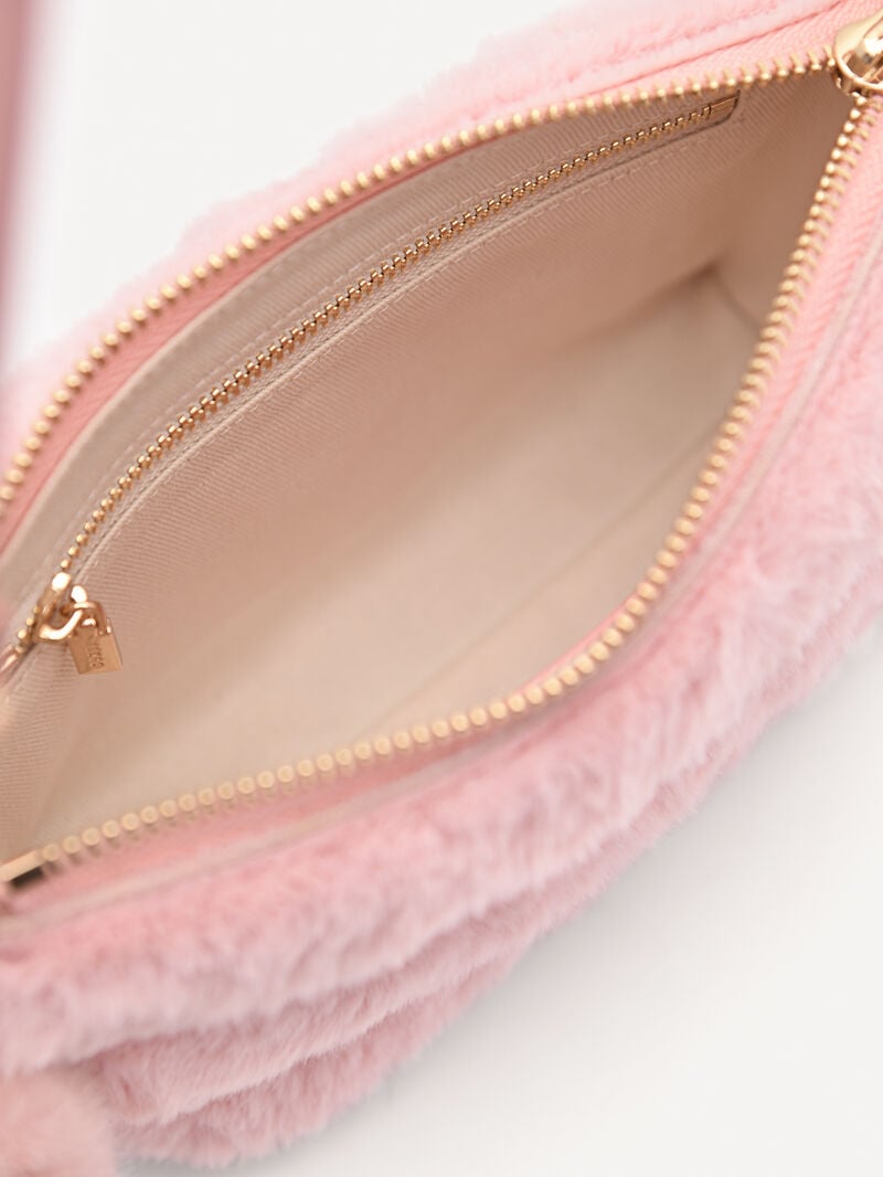 Pedro Padded Pouch with Fur Charm Women Pouches Blush | Q9Q-916