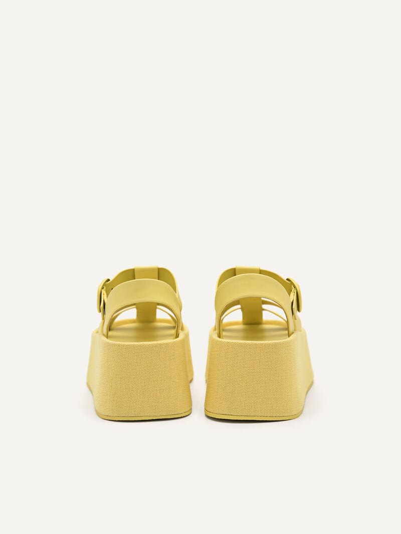 Pedro Palma Platform Sandals Women Wedges Yellow | Q9Q-1632