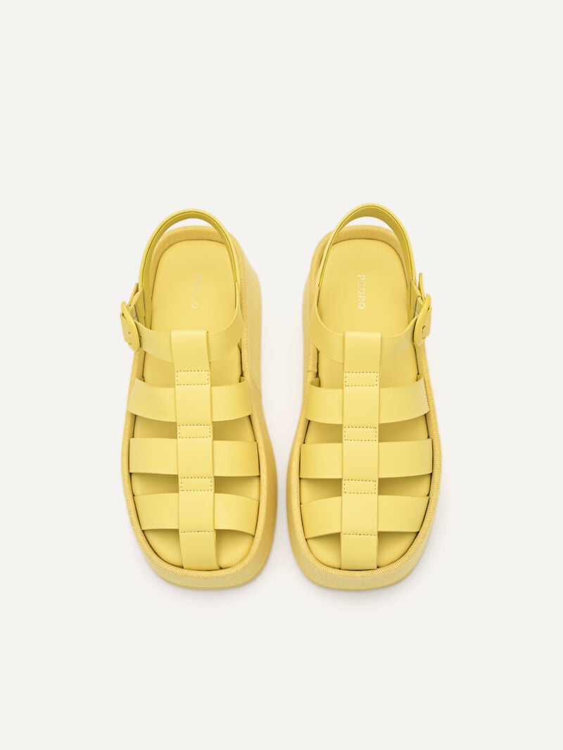 Pedro Palma Platform Sandals Women Wedges Yellow | Q9Q-1632