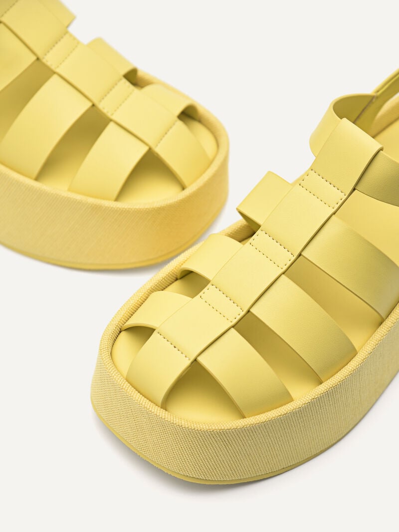 Pedro Palma Platform Sandals Women Wedges Yellow | Q9Q-1632