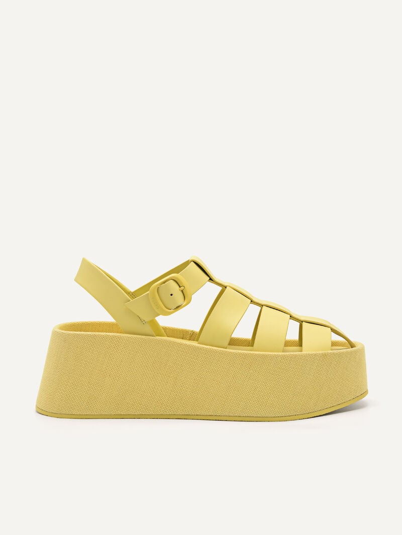 Pedro Palma Platform Sandals Women Wedges Yellow | Q9Q-1632