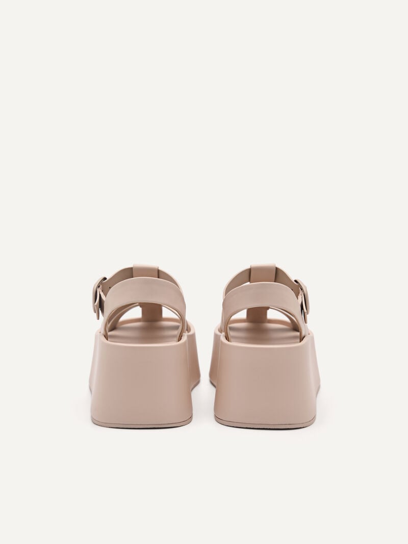 Pedro Palma Platform Sandals Women Wedges Nude | Q9Q-1631