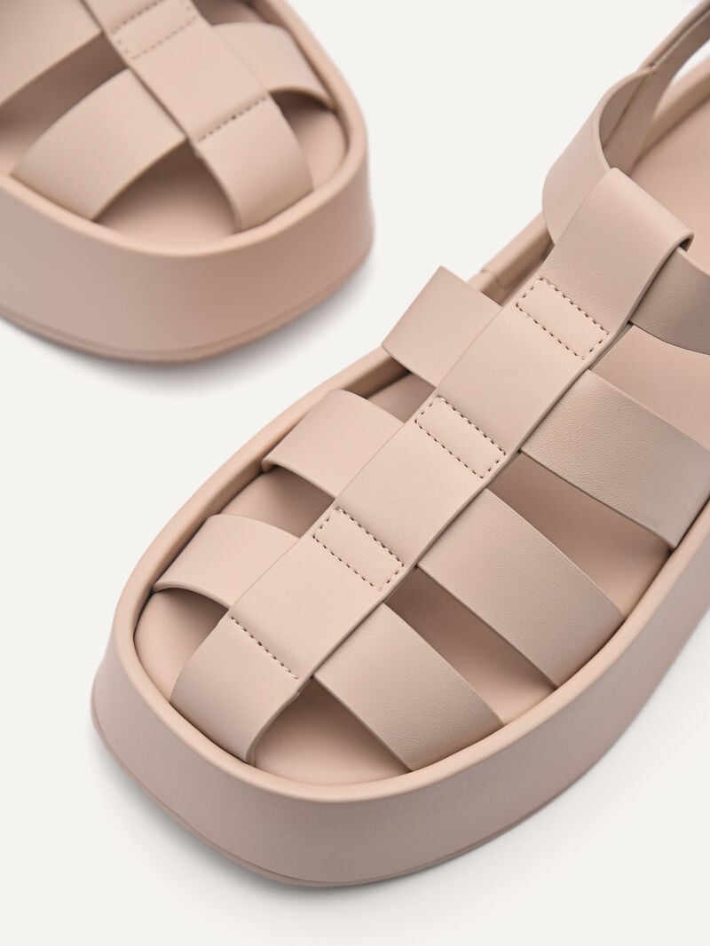 Pedro Palma Platform Sandals Women Wedges Nude | Q9Q-1631