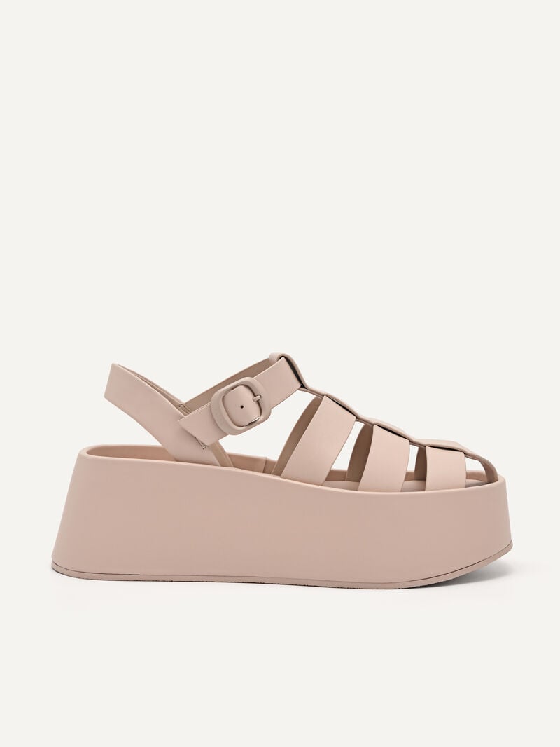 Pedro Palma Platform Sandals Women Wedges Nude | Q9Q-1631
