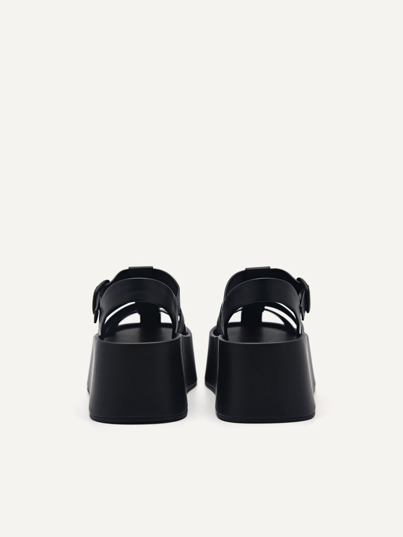 Pedro Palma Platform Sandals Women Wedges Black | Q9Q-1630