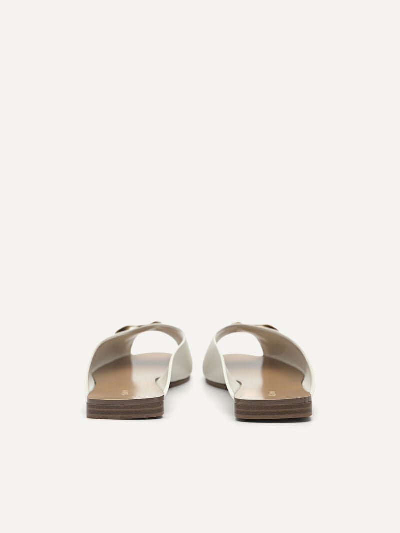 Pedro Peep Toe Slip Ons Women Flats White | Q9Q-1621