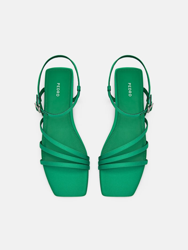 Pedro Peggy Ankle Strap Sandals Women Flats Green | Q9Q-1618