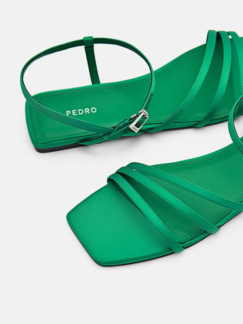 Pedro Peggy Ankle Strap Sandals Women Flats Green | Q9Q-1618