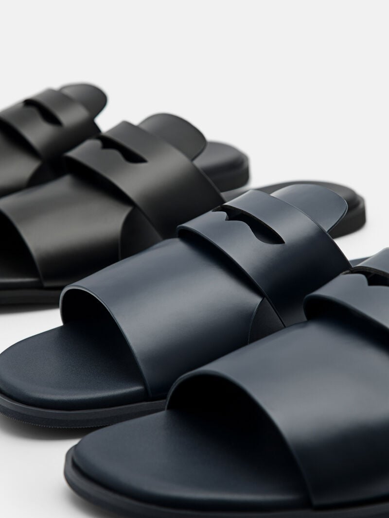 Pedro Penny Strap Slide Men Sandals Black | Q9Q-1612