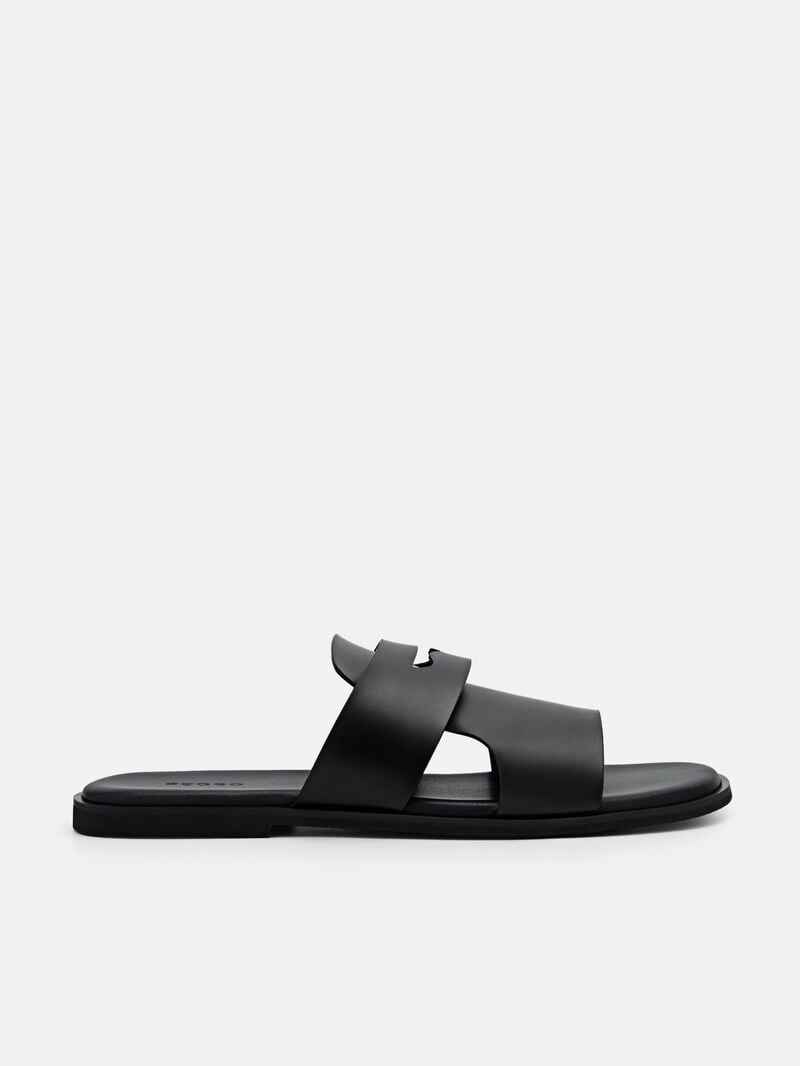Pedro Penny Strap Slide Men Sandals Black | Q9Q-1612