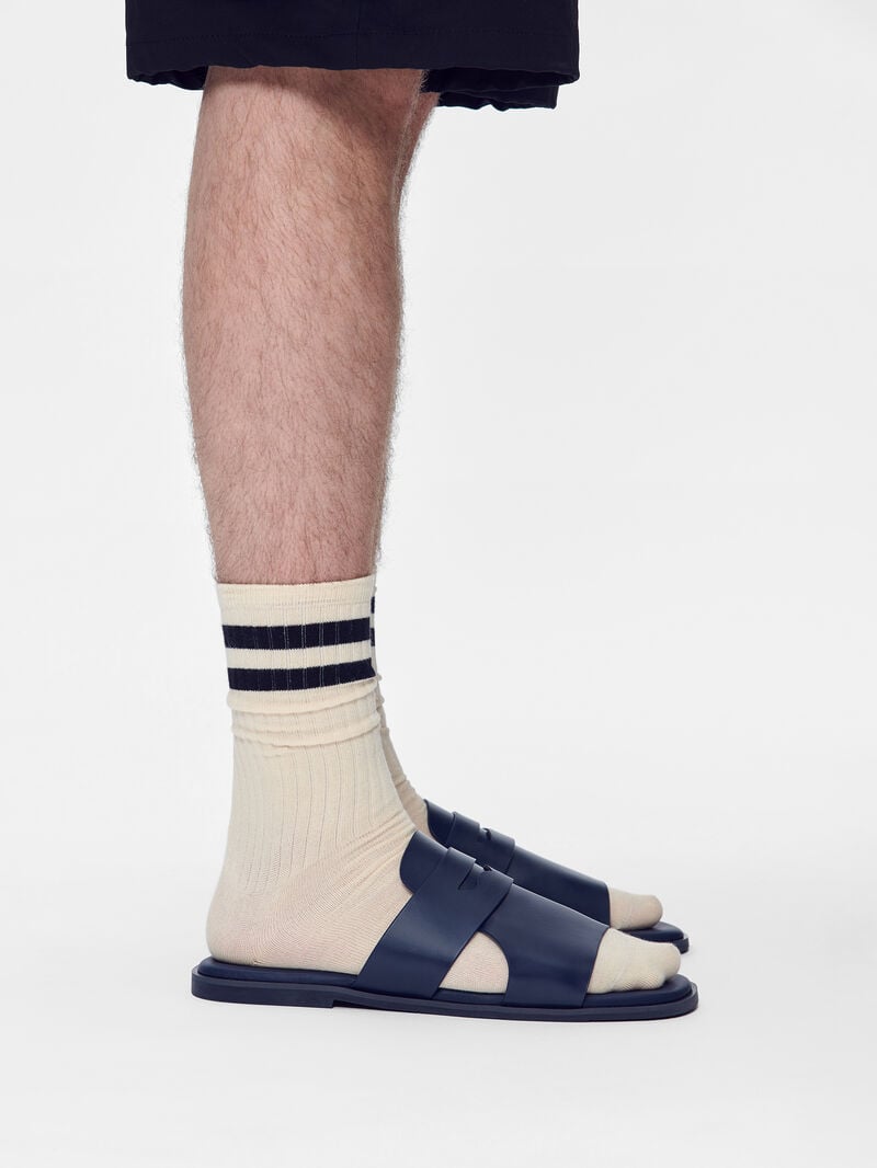 Pedro Penny Strap Slide Men Sandals Navy | Q9Q-1613