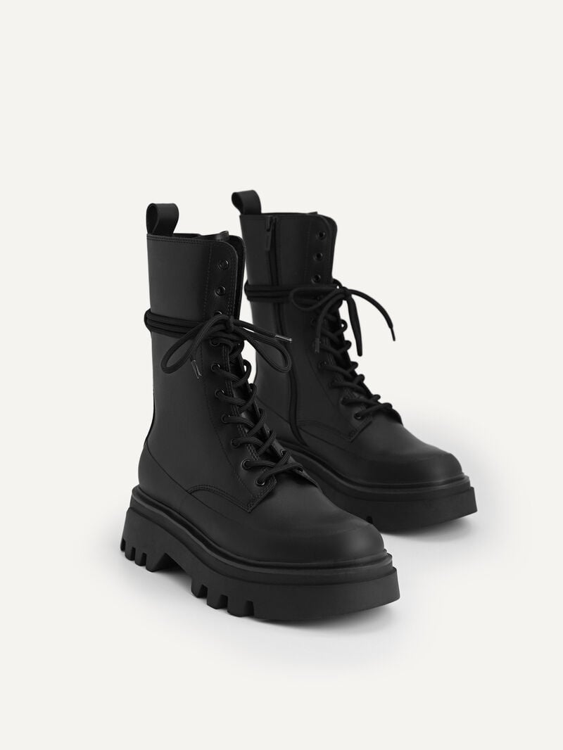 Pedro Platform Boots Women Ankle Boots Black | Q9Q-1336