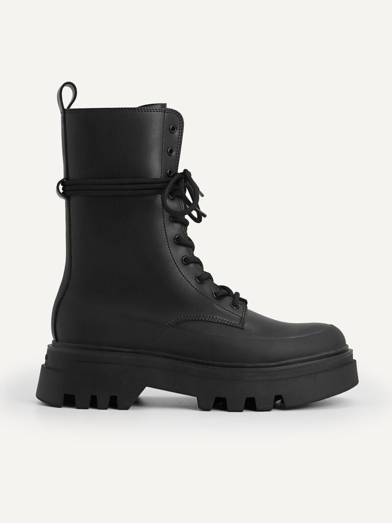 Pedro Platform Boots Women Ankle Boots Black | Q9Q-1336