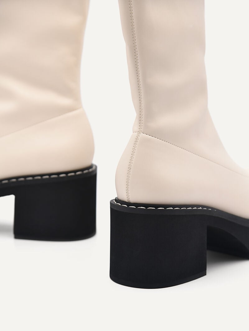 Pedro Platform Boots Women Ankle Boots Beige | Q9Q-1335