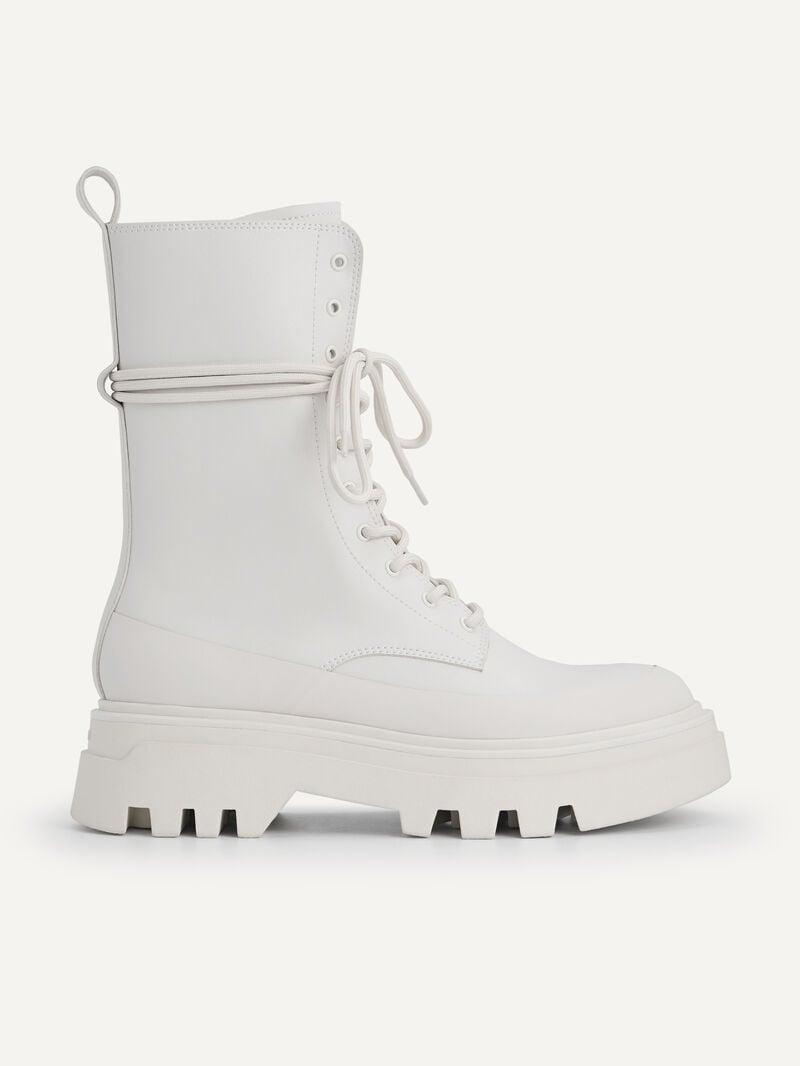 Pedro Platform Boots Women Ankle Boots Chalk | Q9Q-1337