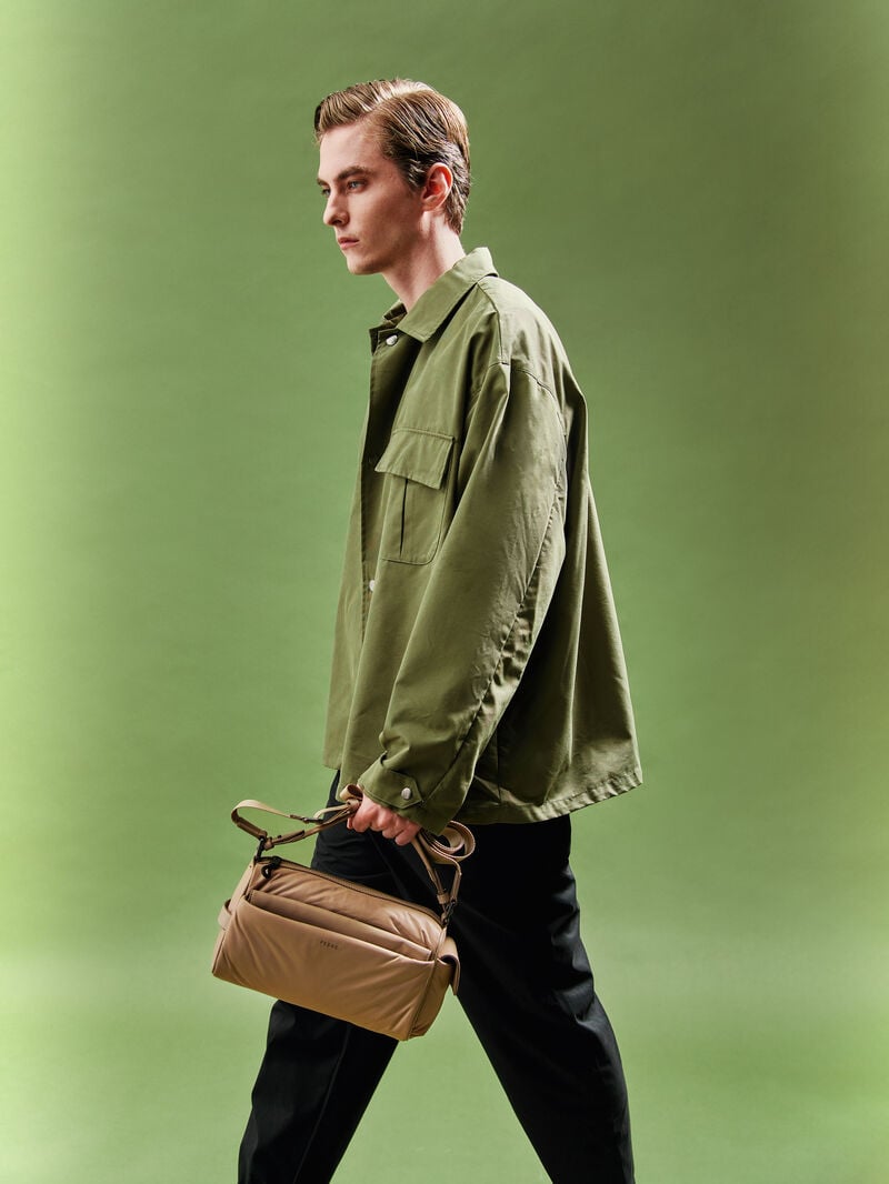 Pedro Plush Nylon Sling Bags Men Small Bags Sand | Q9Q-1106