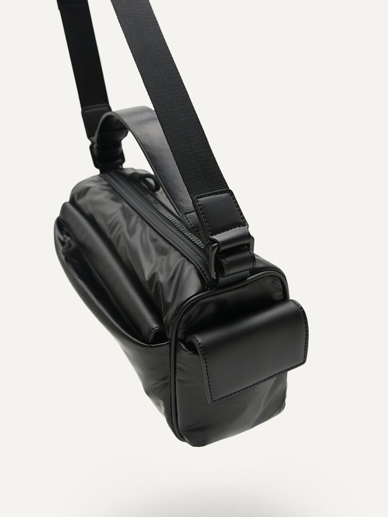 Pedro Plush Nylon Sling Bags Men Small Bags Black | Q9Q-1105