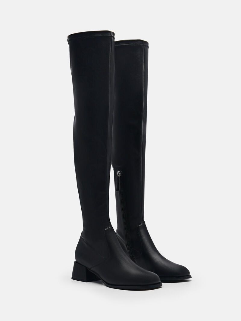 Pedro Poppy Thigh High Boots Women Over-The-Knee Boots Black | Q9Q-1332