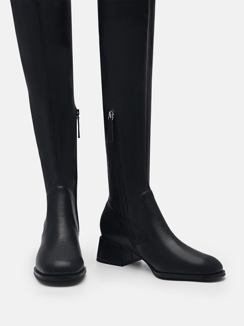 Pedro Poppy Thigh High Boots Women Over-The-Knee Boots Black | Q9Q-1332
