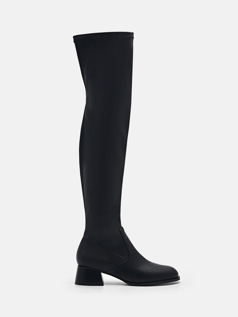 Pedro Poppy Thigh High Boots Women Over-The-Knee Boots Black | Q9Q-1332