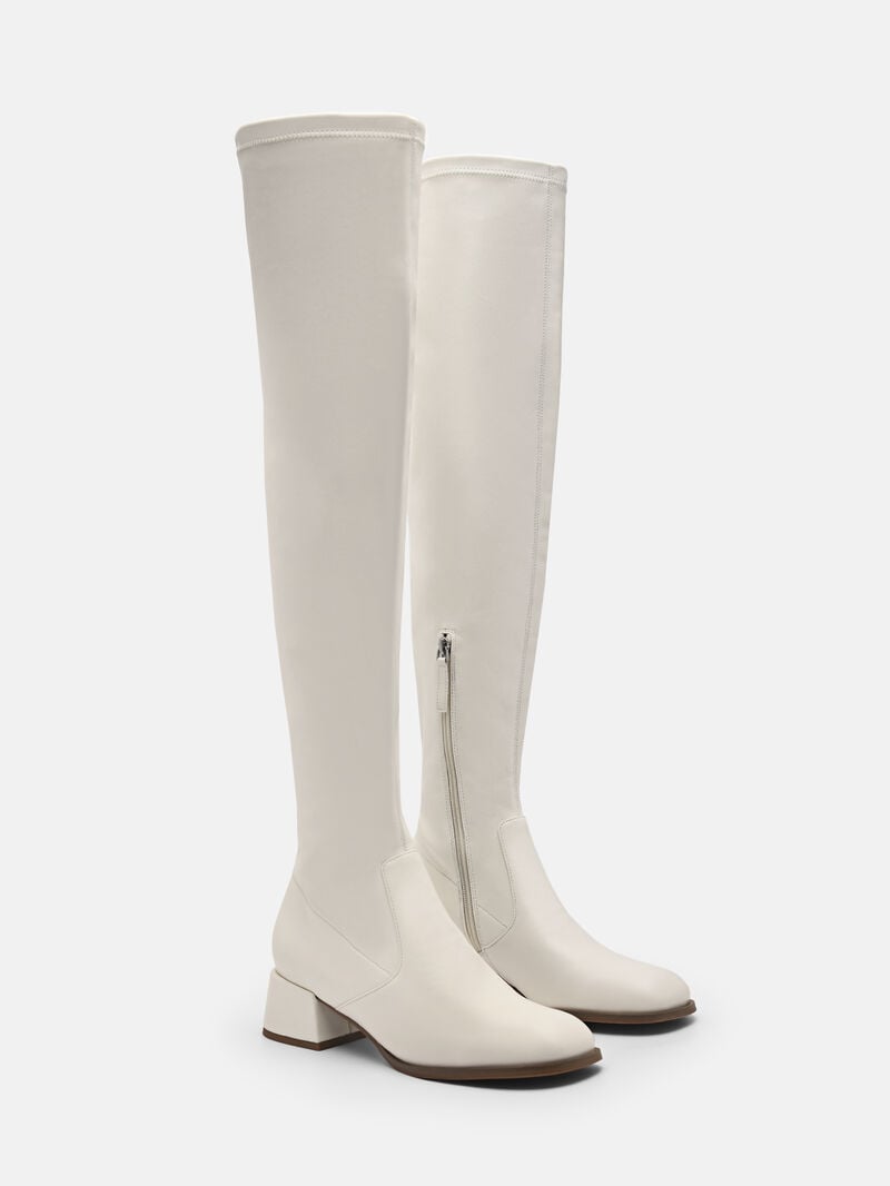 Pedro Poppy Thigh High Boots Women Over-The-Knee Boots Beige | Q9Q-1331
