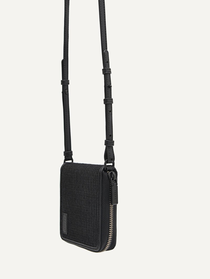 Pedro Raffia Men Wallets Black | Q9Q-911