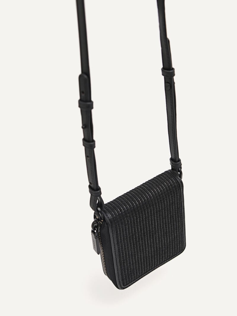 Pedro Raffia Men Wallets Black | Q9Q-911