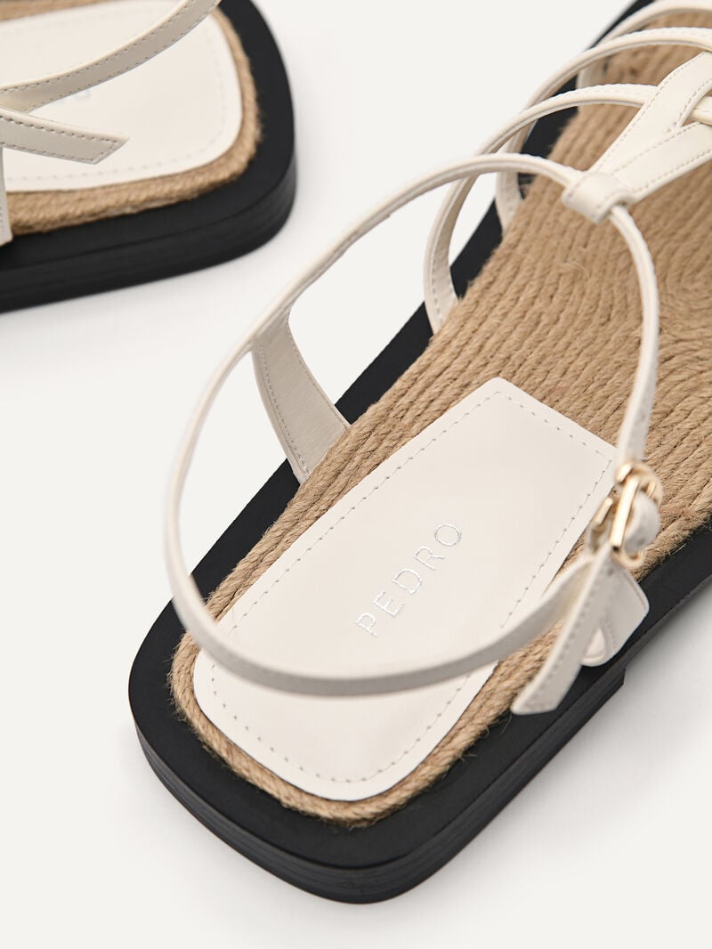 Pedro Riata Sandals Women Flats Chalk | Q9Q-1597