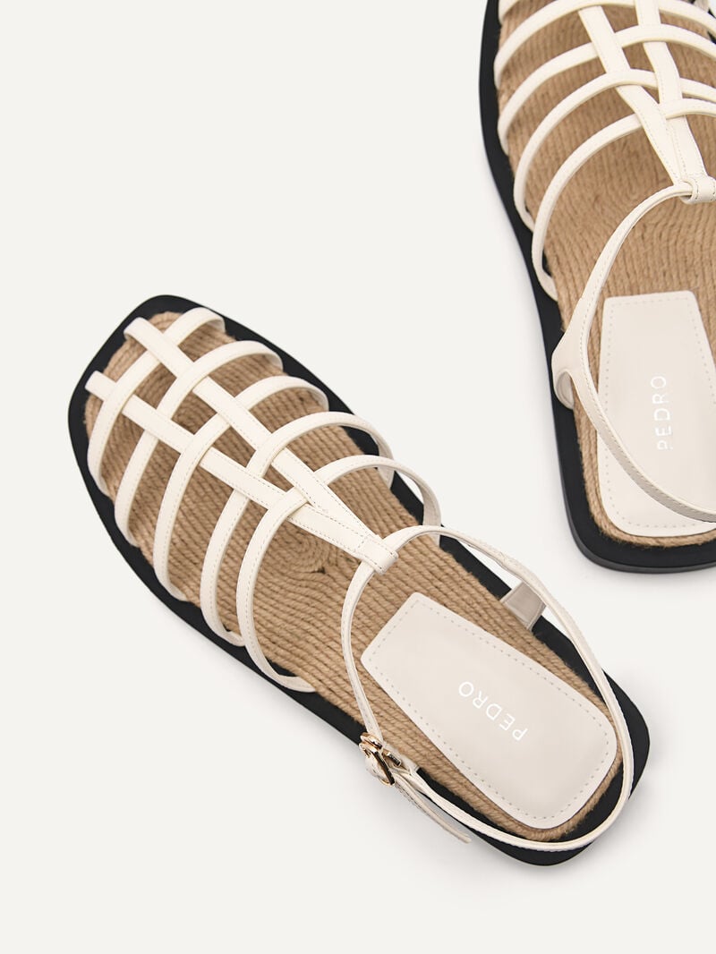 Pedro Riata Sandals Women Flats Chalk | Q9Q-1597