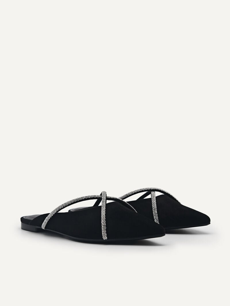 Pedro Rina Strappy Mules Women Flats Black | Q9Q-1592