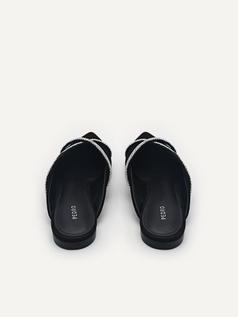 Pedro Rina Strappy Mules Women Flats Black | Q9Q-1592