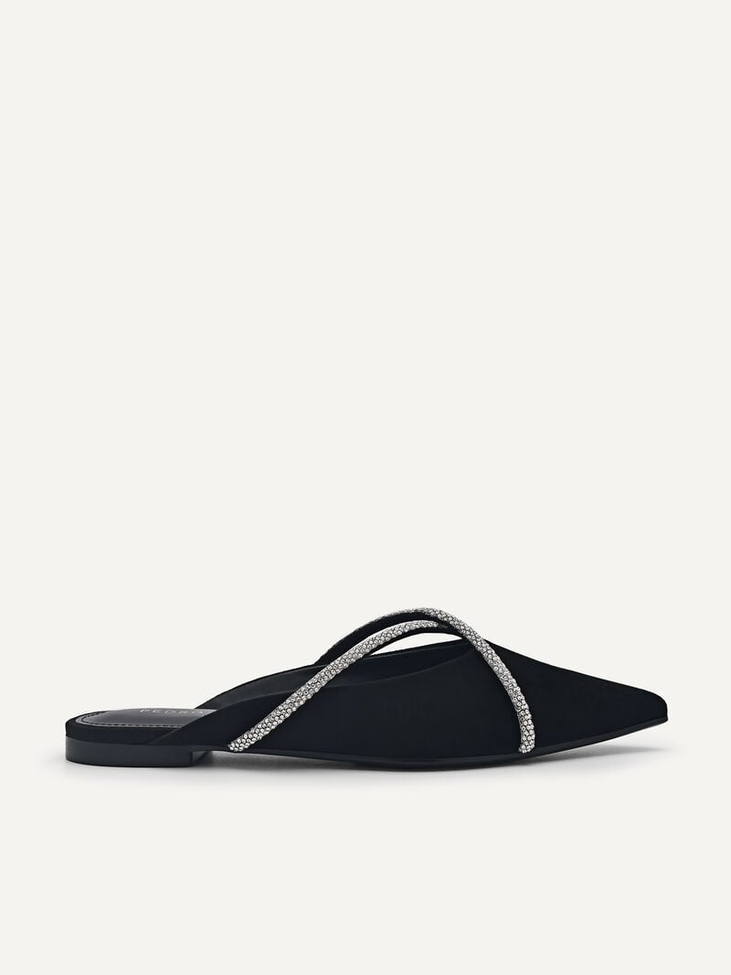 Pedro Rina Strappy Mules Women Flats Black | Q9Q-1592