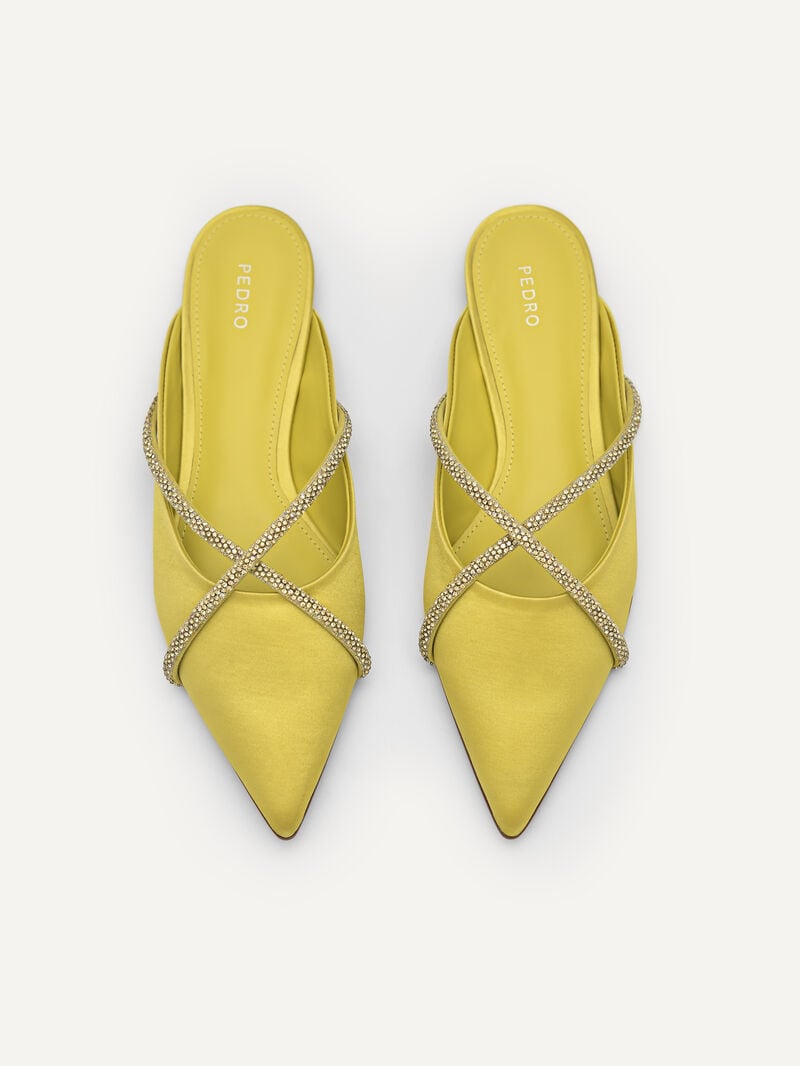 Pedro Rina Strappy Mules Women Flats Yellow | Q9Q-1594