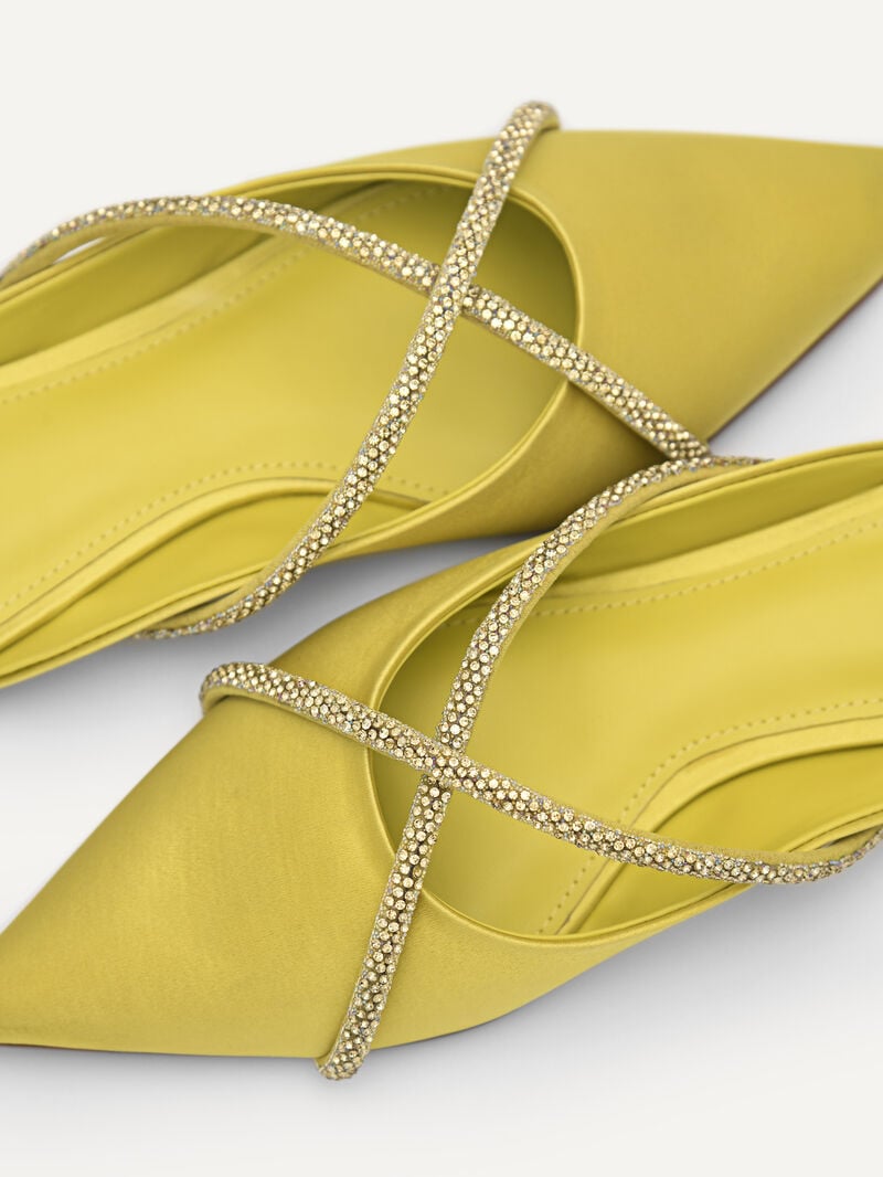 Pedro Rina Strappy Mules Women Flats Yellow | Q9Q-1594