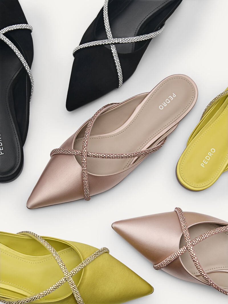 Pedro Rina Strappy Mules Women Flats Yellow | Q9Q-1594