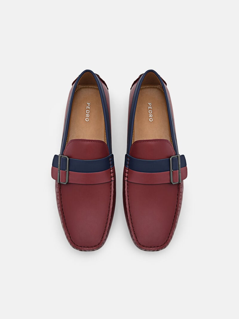 Pedro Ripley Leather Men Moccasins Maroon | Q9Q-1586