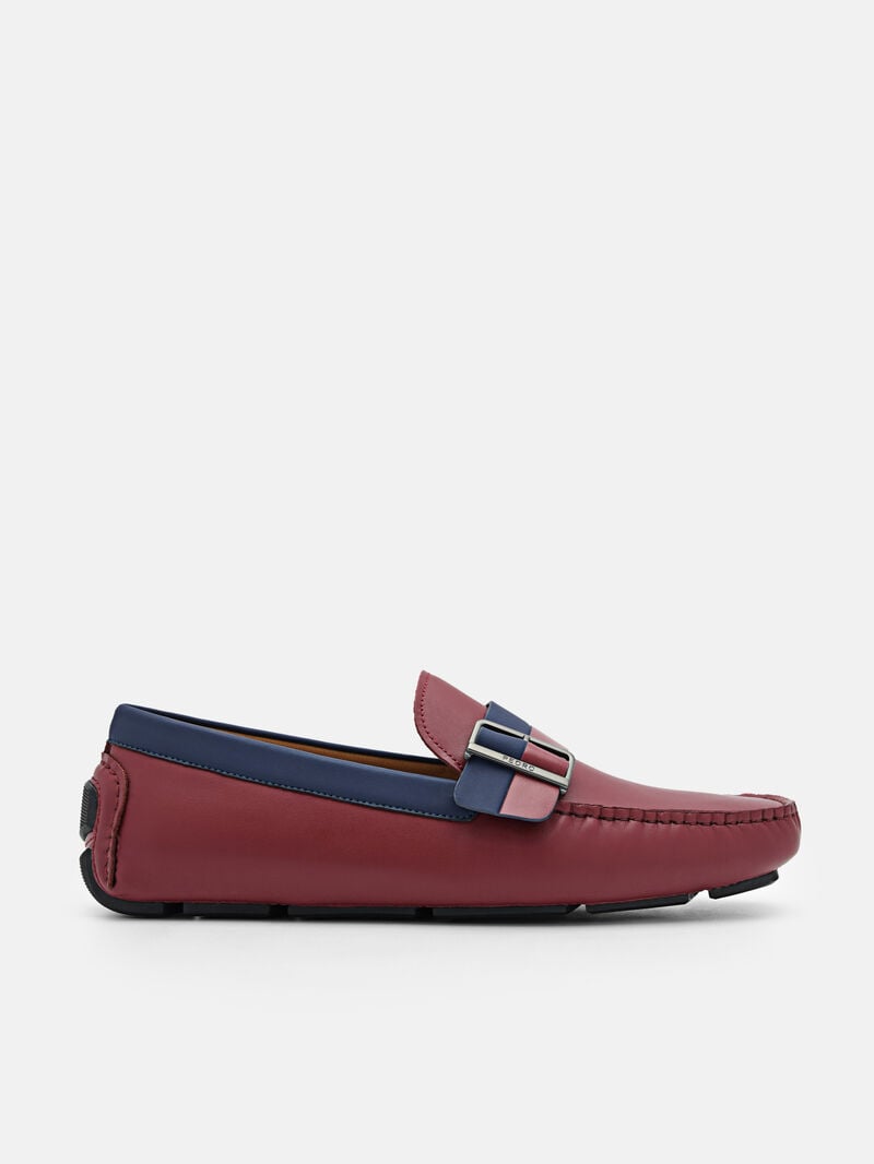 Pedro Ripley Leather Men Moccasins Maroon | Q9Q-1586