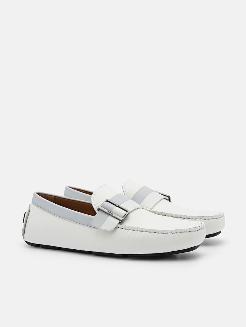 Pedro Ripley Leather Men Moccasins White | Q9Q-1587