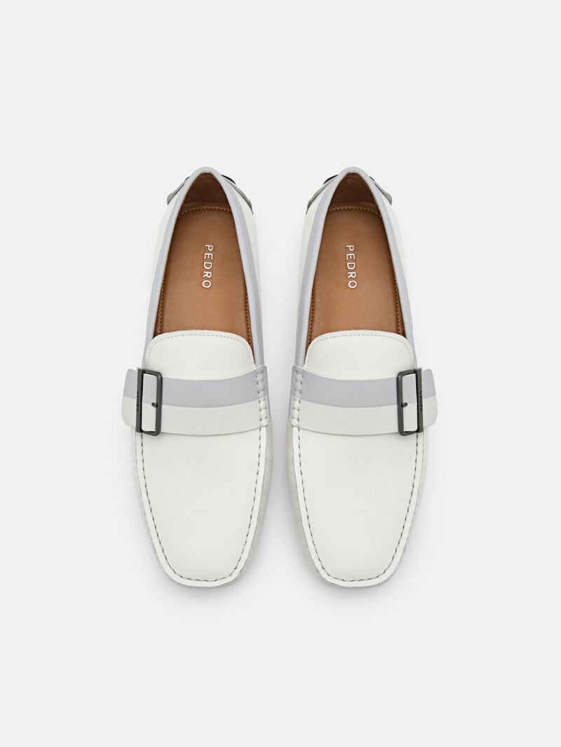 Pedro Ripley Leather Men Moccasins White | Q9Q-1587