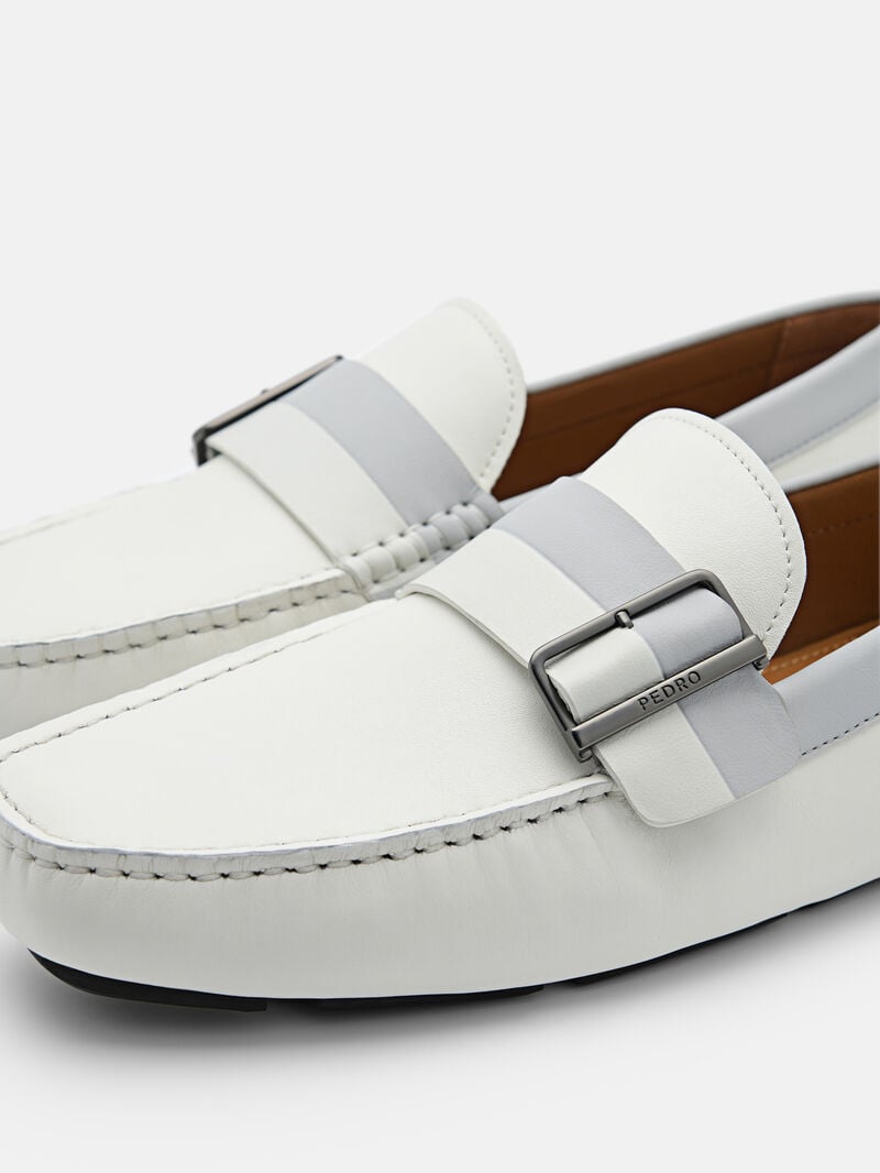 Pedro Ripley Leather Men Moccasins White | Q9Q-1587