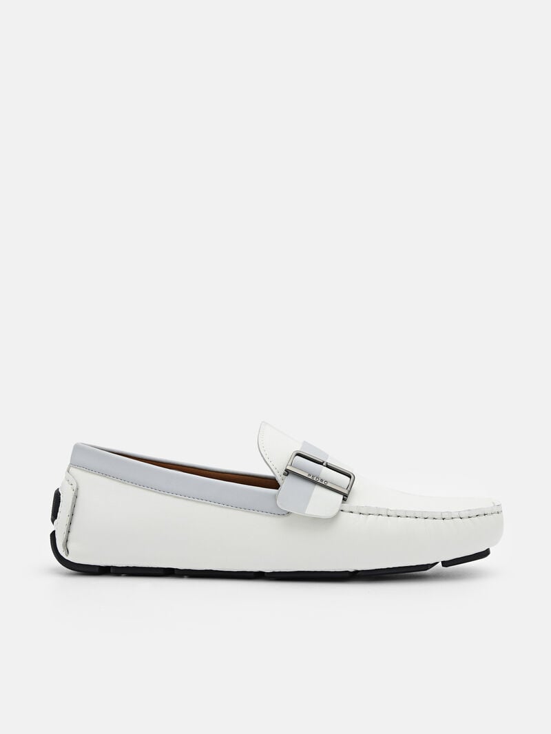 Pedro Ripley Leather Men Moccasins White | Q9Q-1587