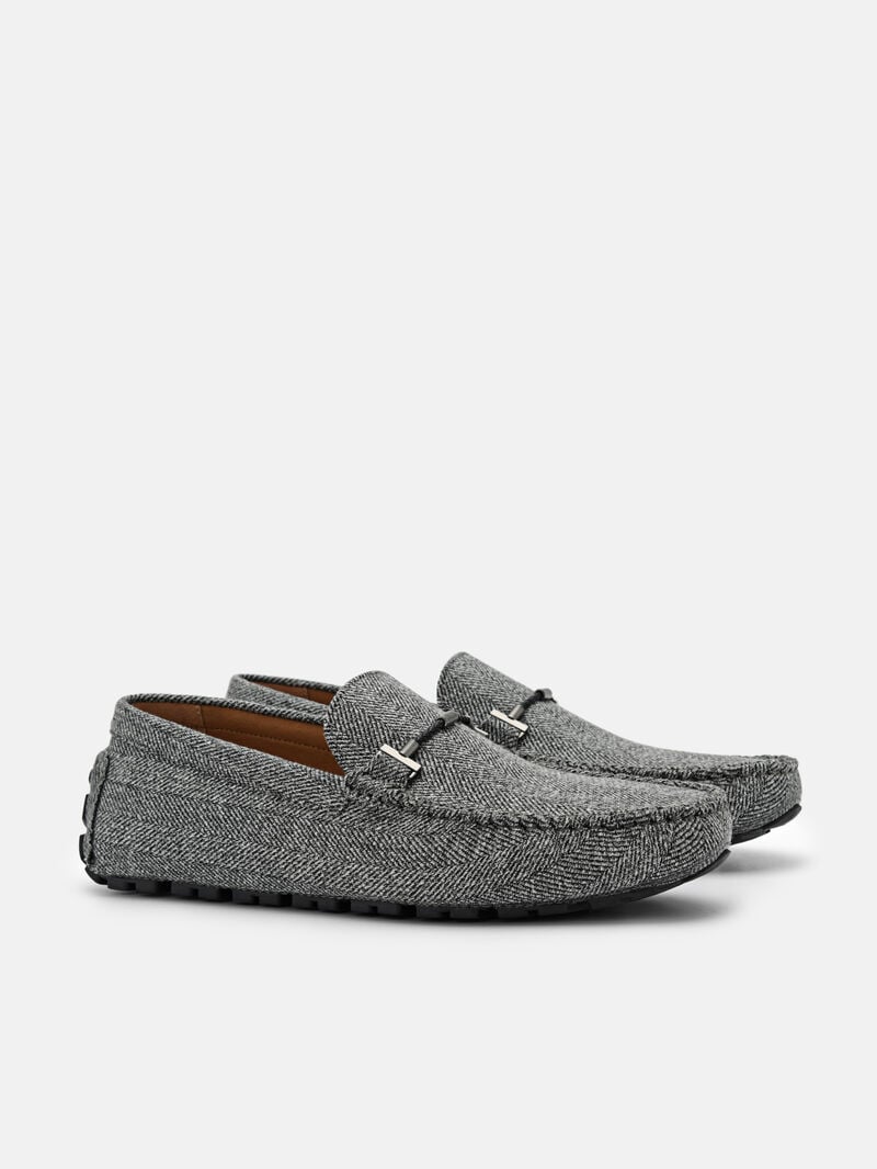 Pedro Robert Fabric Men Moccasins Grey | Q9Q-1583