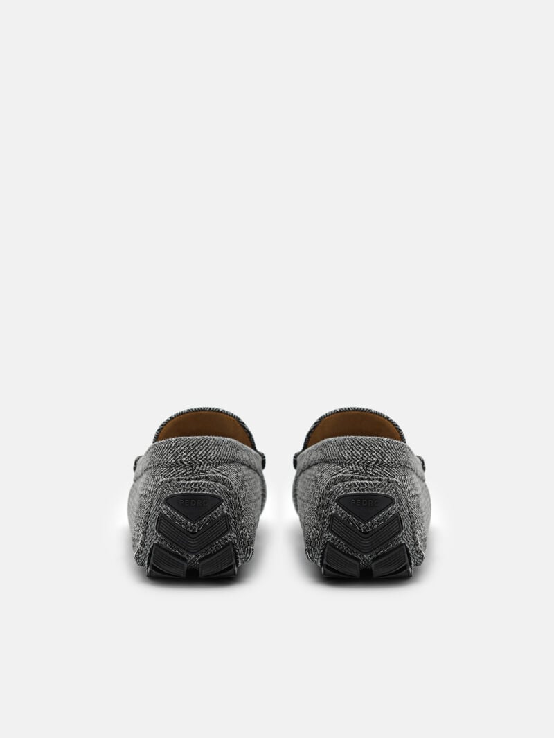 Pedro Robert Fabric Men Moccasins Grey | Q9Q-1583