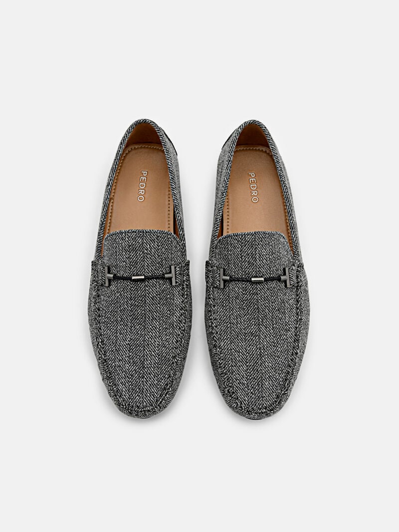 Pedro Robert Fabric Men Moccasins Grey | Q9Q-1583