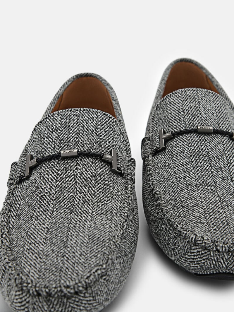 Pedro Robert Fabric Men Moccasins Grey | Q9Q-1583