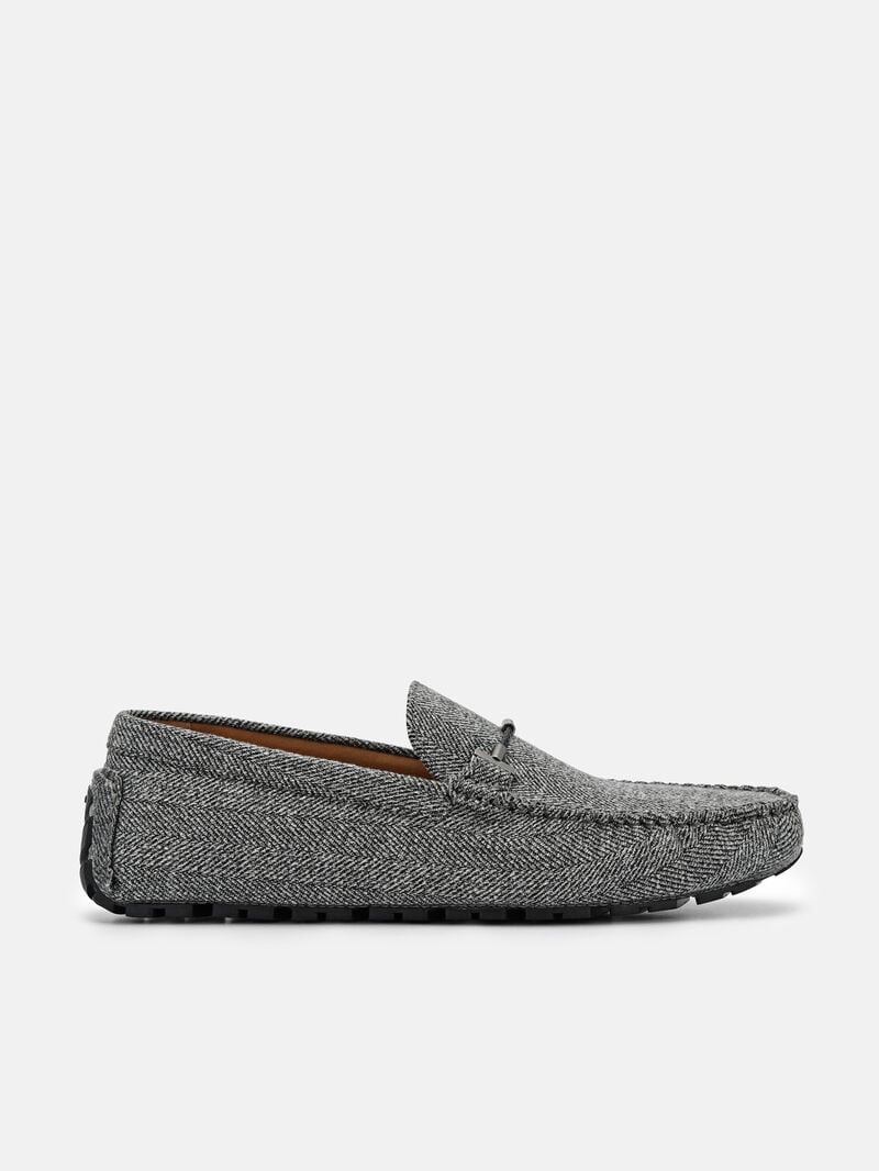 Pedro Robert Fabric Men Moccasins Grey | Q9Q-1583