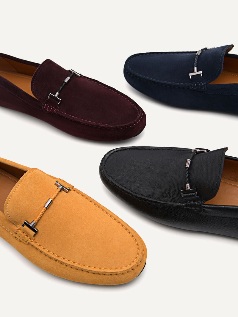 Pedro Robert Leather Men Moccasins Navy | Q9Q-1580