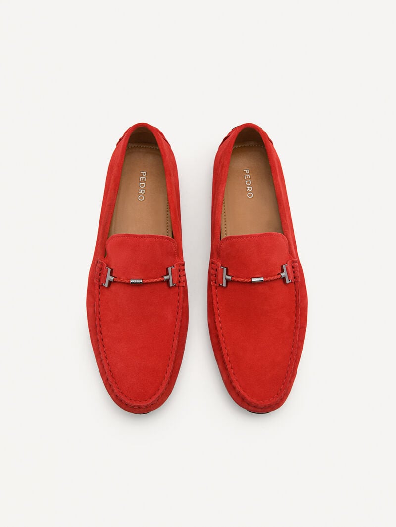 Pedro Robert Suede Men Moccasins Red | Q9Q-1578